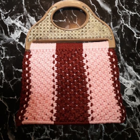 Vintage handmade macrame satchel purse handbag - Picture 1 of 2